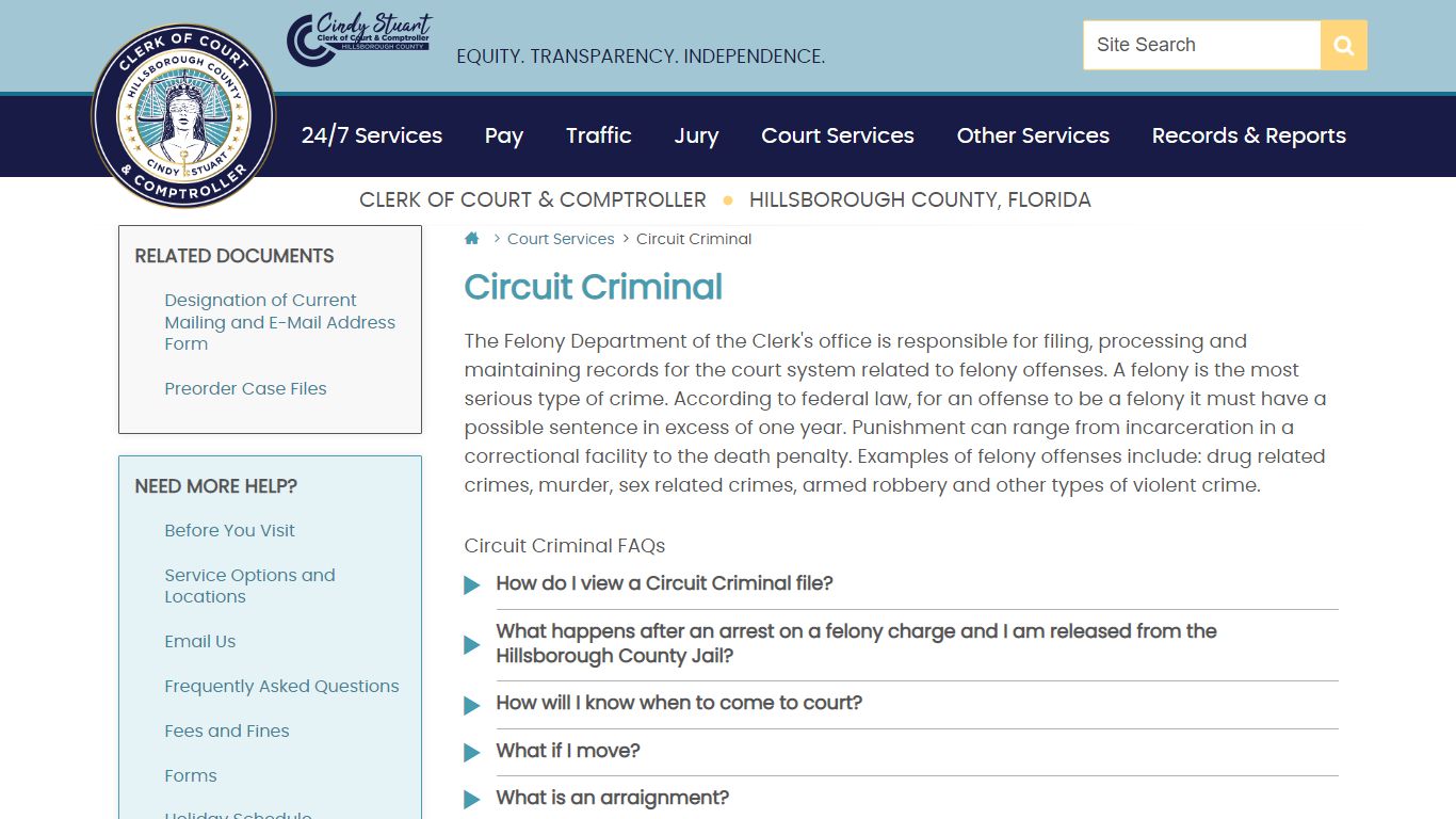 Circuit Criminal | Hillsborough County Clerk